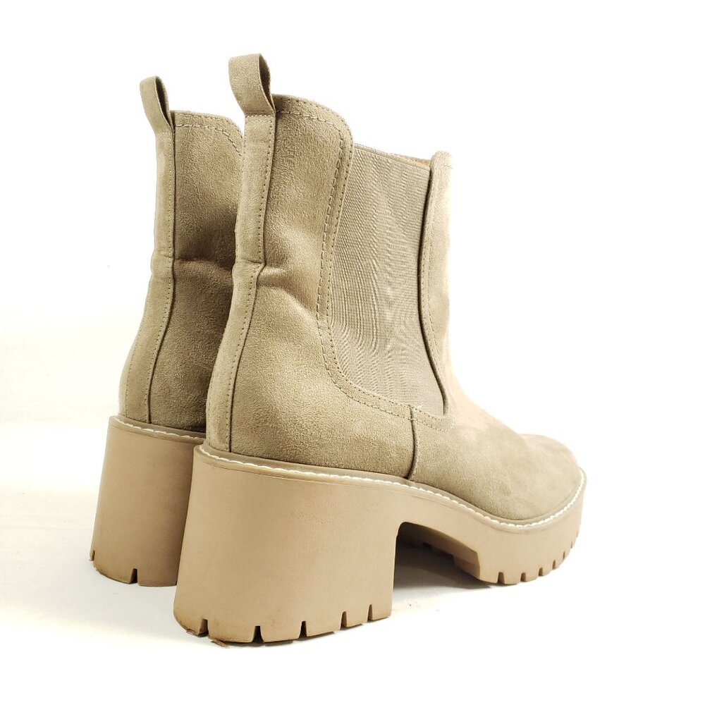Universal Thread Womens Size 11 Beige Faux Suede Chunky Heel Chelsea Boots - Picture 5 of 10